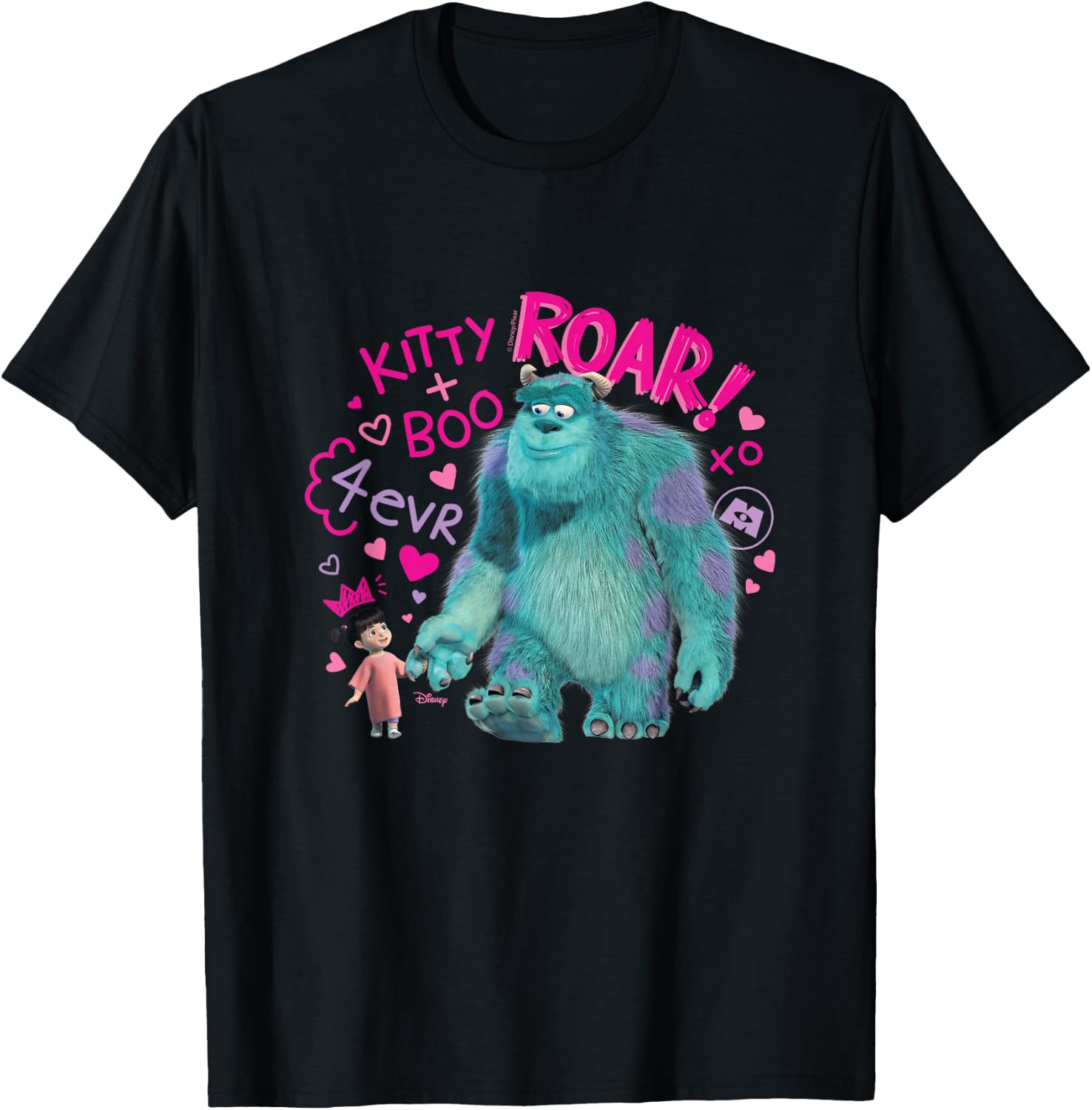 Monsters Inc - Kitty & Boo 4Evr T-Shirt - T-Shirt | Black