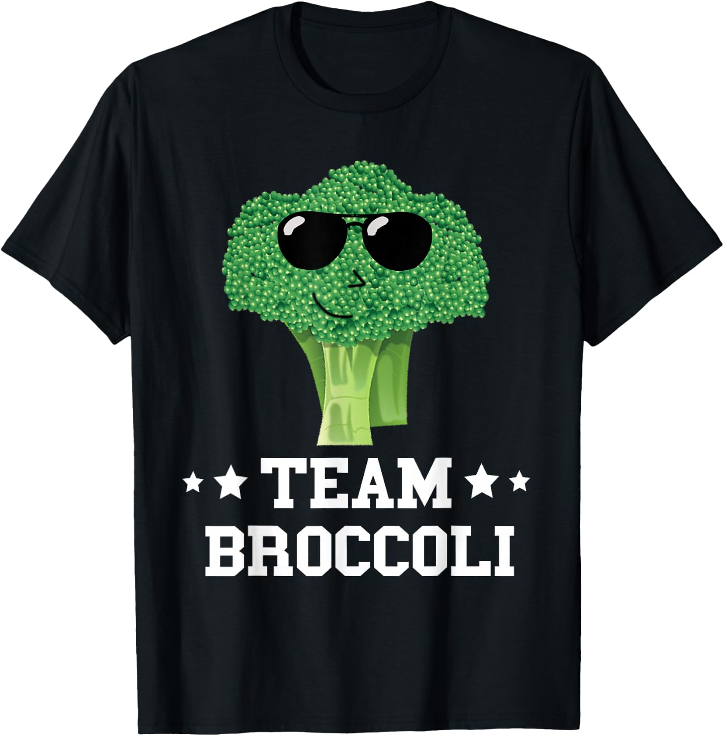 Team Broccoli Sunglass Vegan Green Vegetable Broccoli Lover T-Shirt - T-Shirt | Black
