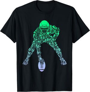 Youth Football Apparel Center Player Coach Boys Football T-Shirt - T-Shirt | Black