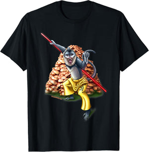 Yunnan Snob Nosed Monkey protecting his mushrooms Fungivore T-Shirt - T-Shirt | Black