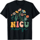 Groovy Wildflower Nicu Nurse T-Shirt - T-Shirt | Black
