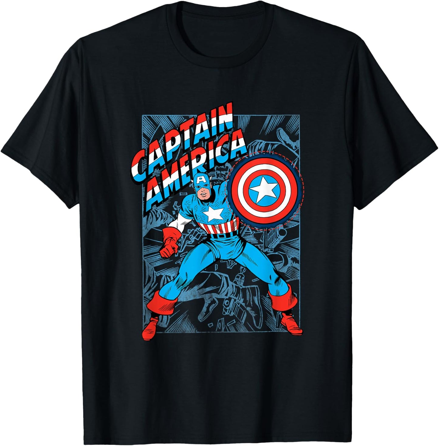 Marvel Comics Retro Classic Captain America Comic Book Cover T-Shirt - T-Shirt | Black