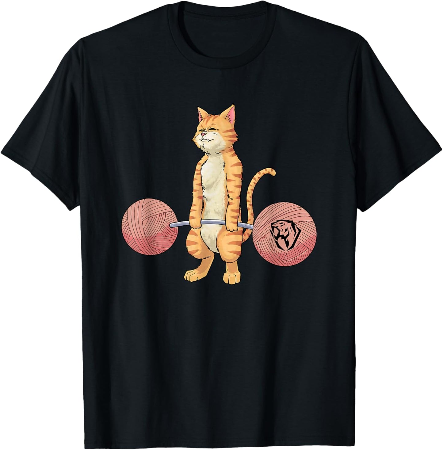 Deadlifting Tabby Cat Funny Women T-Shirt - T-Shirt | Black