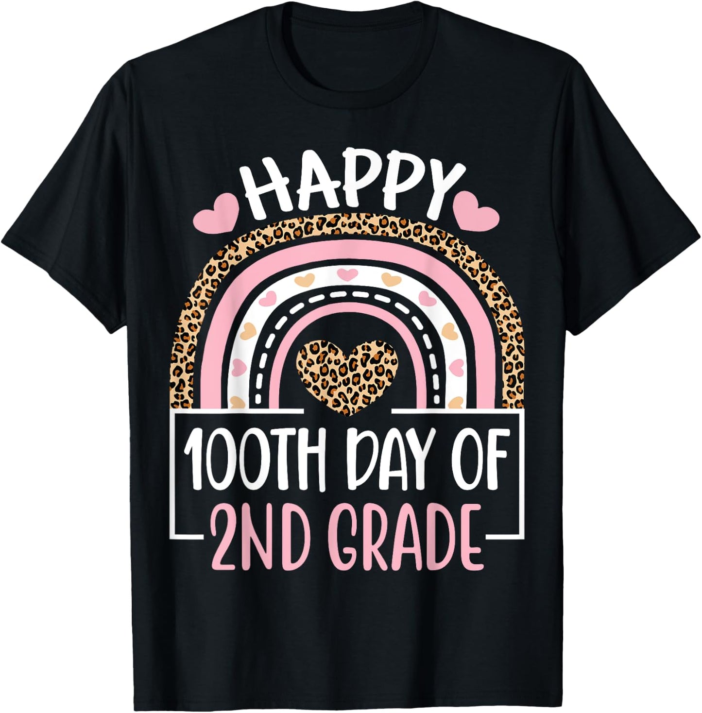 100th Day Of 2nd Grade Funny 100 Days Of School Teacher T-Shirt - T-Shirt | Black