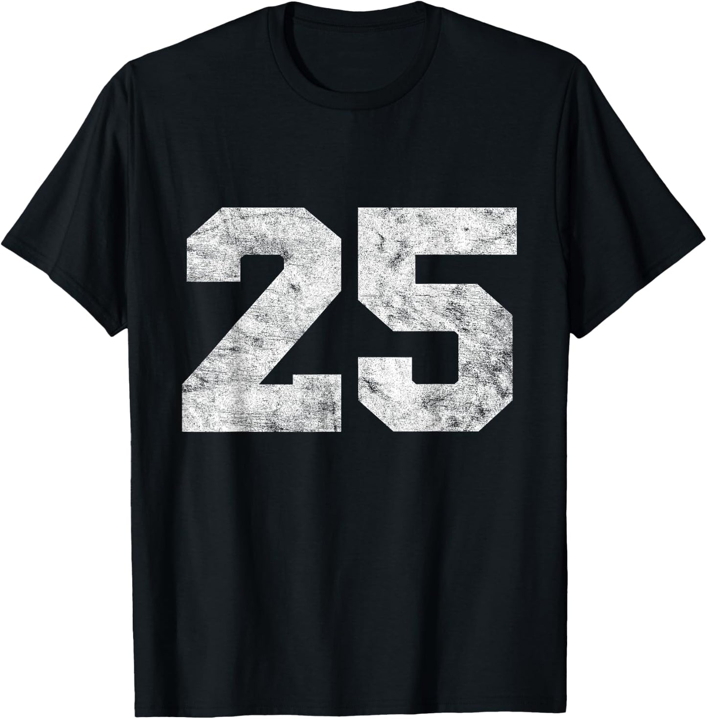 Vintage Lucky Number 25 Birthday Sports Player Team Athlete T-Shirt - T-Shirt | Black