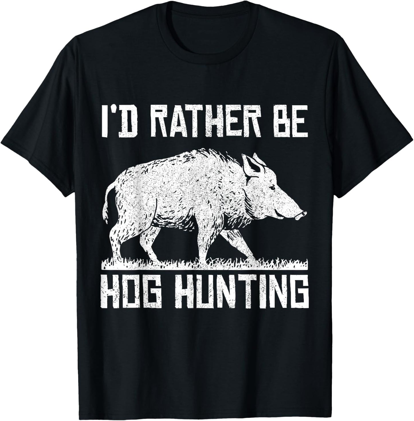 Pig Hunting Wild Boar Wild Boar Hunter Vintage T-Shirt - T-Shirt | Black