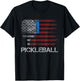 US Flag Pickleball Player Paddleball Lover T-Shirt - T-Shirt | Black