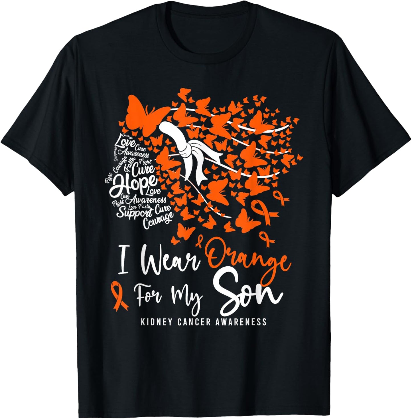 I Wear Orange For My Son Kidney Cancer Awareness Month T-Shirt - T-Shirt | Black