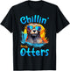 Otter Animal Kids & Adult - Chillin' with Otters T-Shirt - T-Shirt | Black
