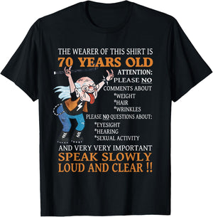 funny 70th Birthday Women Men 70 years old Bday T-Shirt - T-Shirt | Black