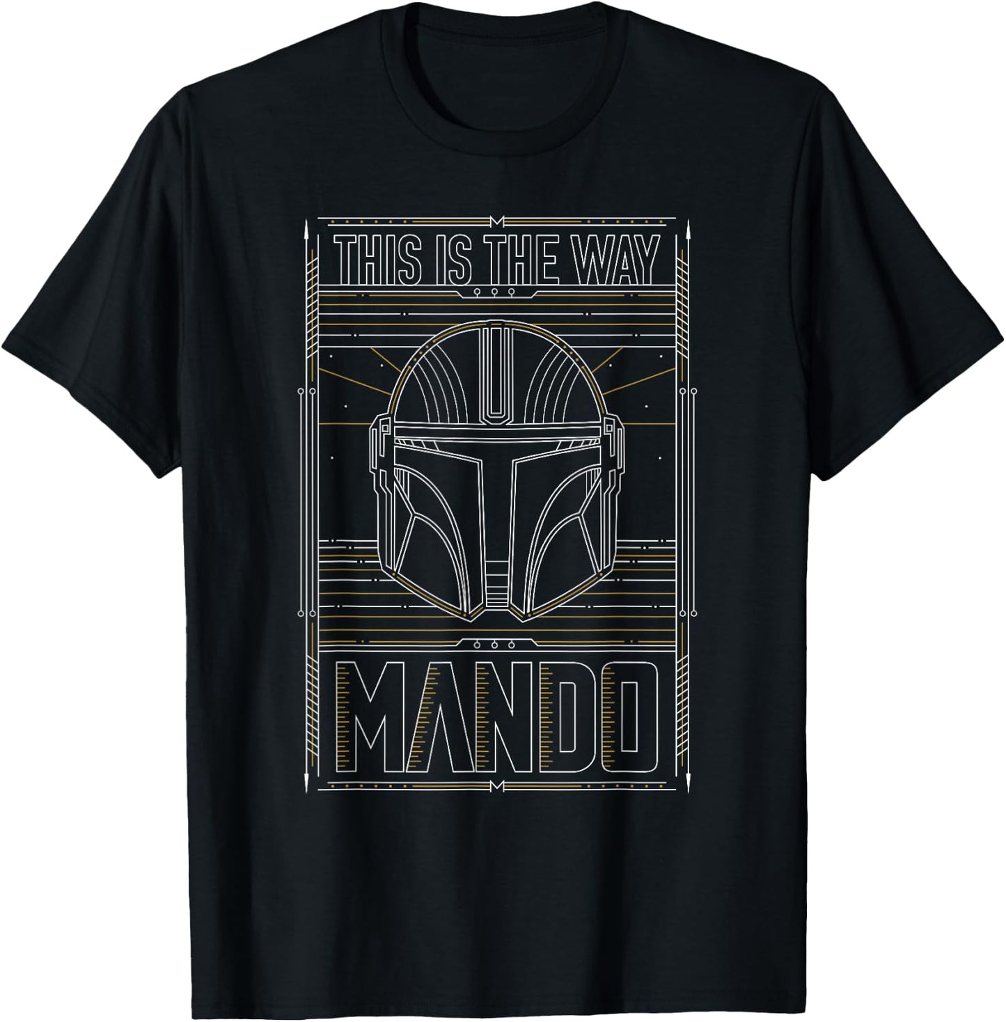 Star Wars: The Mandalorian This Is The Way Line Art Badge T-Shirt - T-Shirt | Black