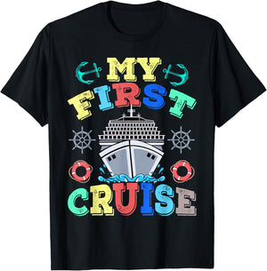 My First Cruise , Women, Girls and Boys Travelers T-Shirt - T-Shirt | Black