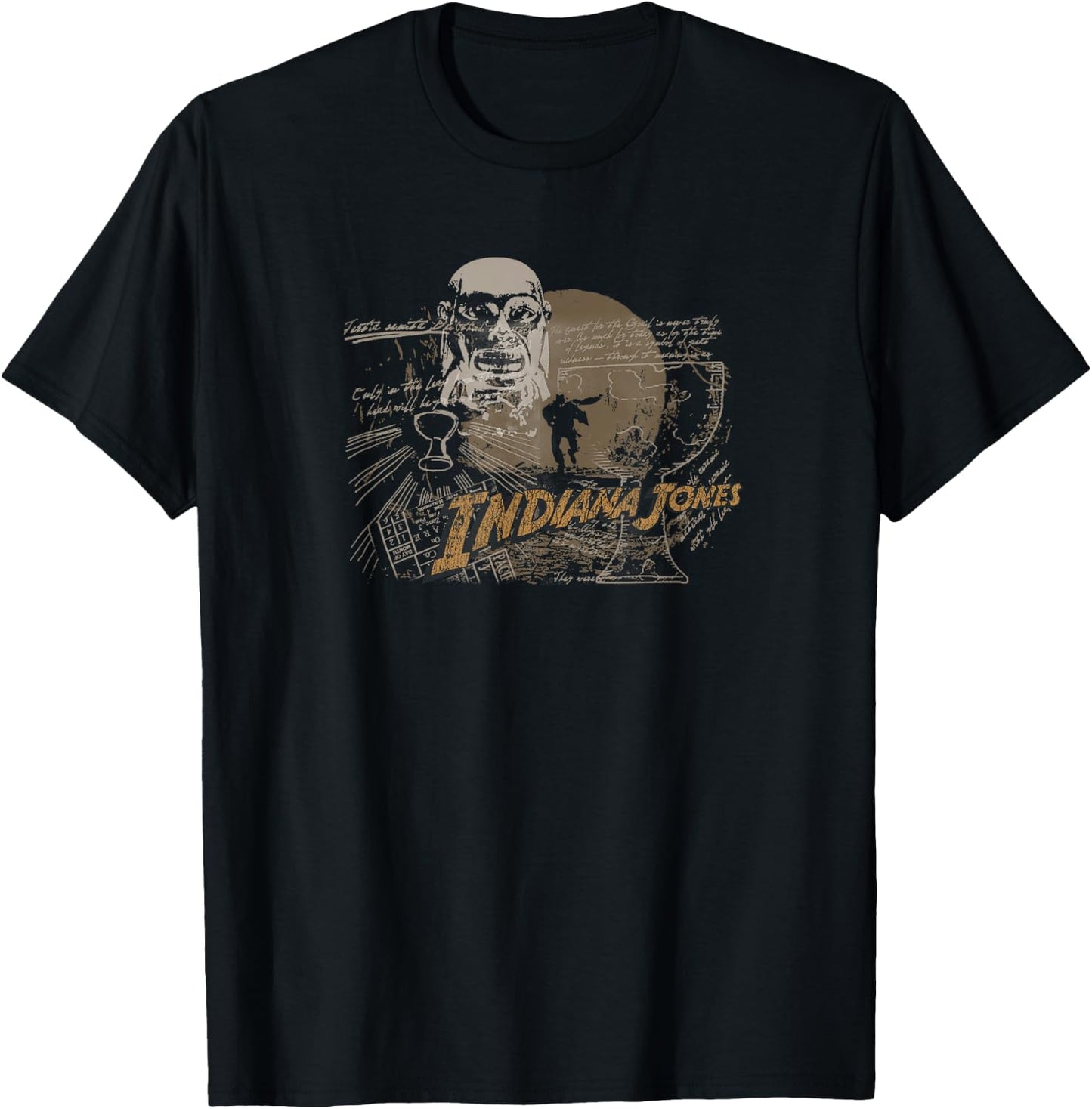 Indiana Jones Raiders of The Lost Ark Vintage Distressed T-Shirt - T-Shirt | Black