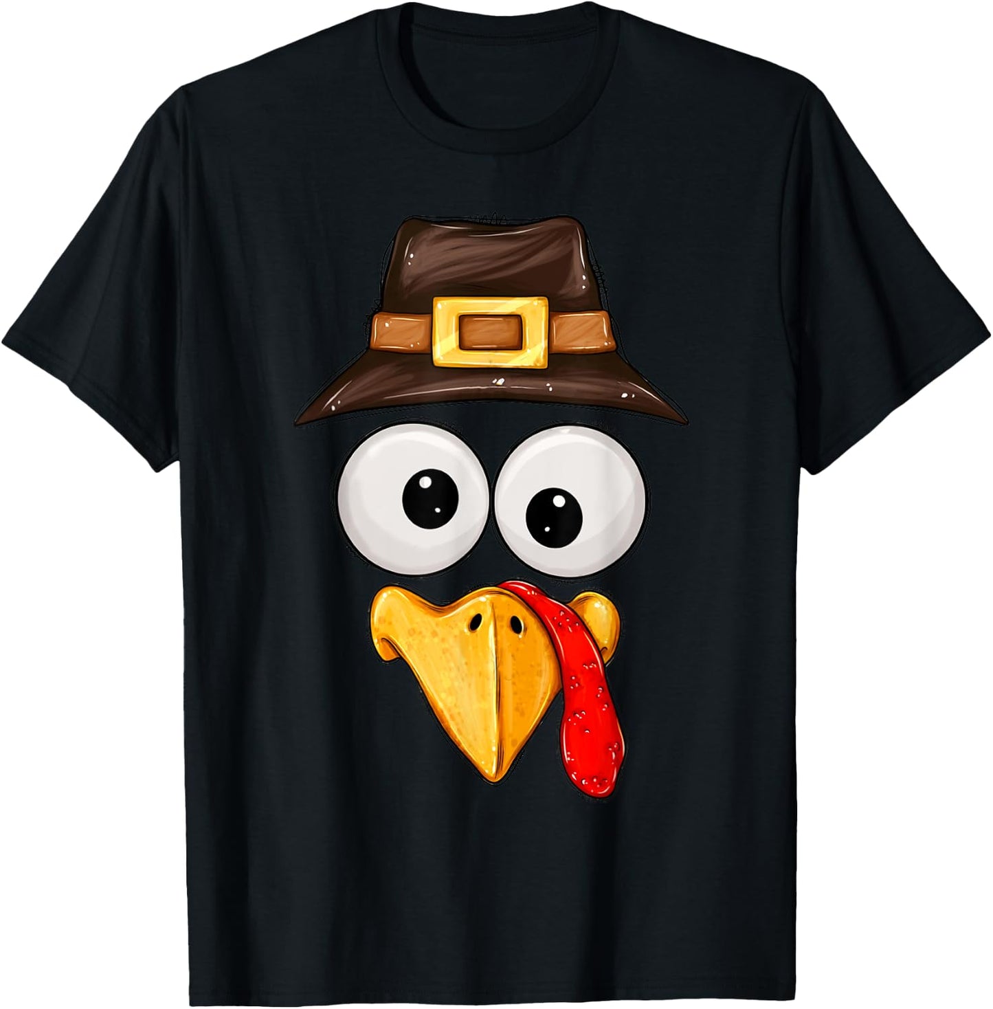Cute Turkey Face Glasses Boys Kids Thanksgiving Family T-Shirt - T-Shirt | Black