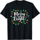 Merry and Bright Christmas Lights Family Matching Pajamas T-Shirt - T-Shirt | Black