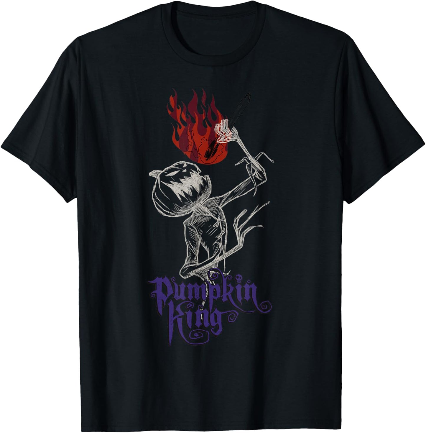 Disney The Nightmare Before Christmas Pumpkin King Torch T-Shirt - T-Shirt | Black