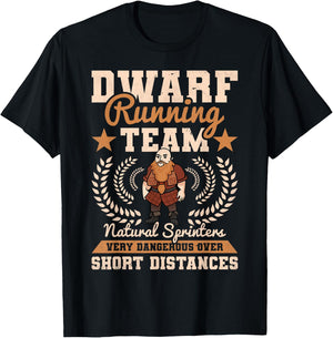 Dwarf Running Team Natural, Mythical Creatures, Monster T-Shirt - T-Shirt | Black