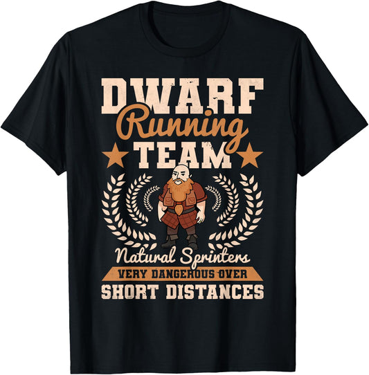Dwarf Running Team Natural, Mythical Creatures, Monster T-Shirt - T-Shirt | Black