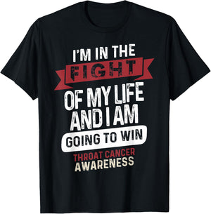 Fight to Win- Throat Cancer Awareness Supporter Ribbon T-Shirt - T-Shirt | Black