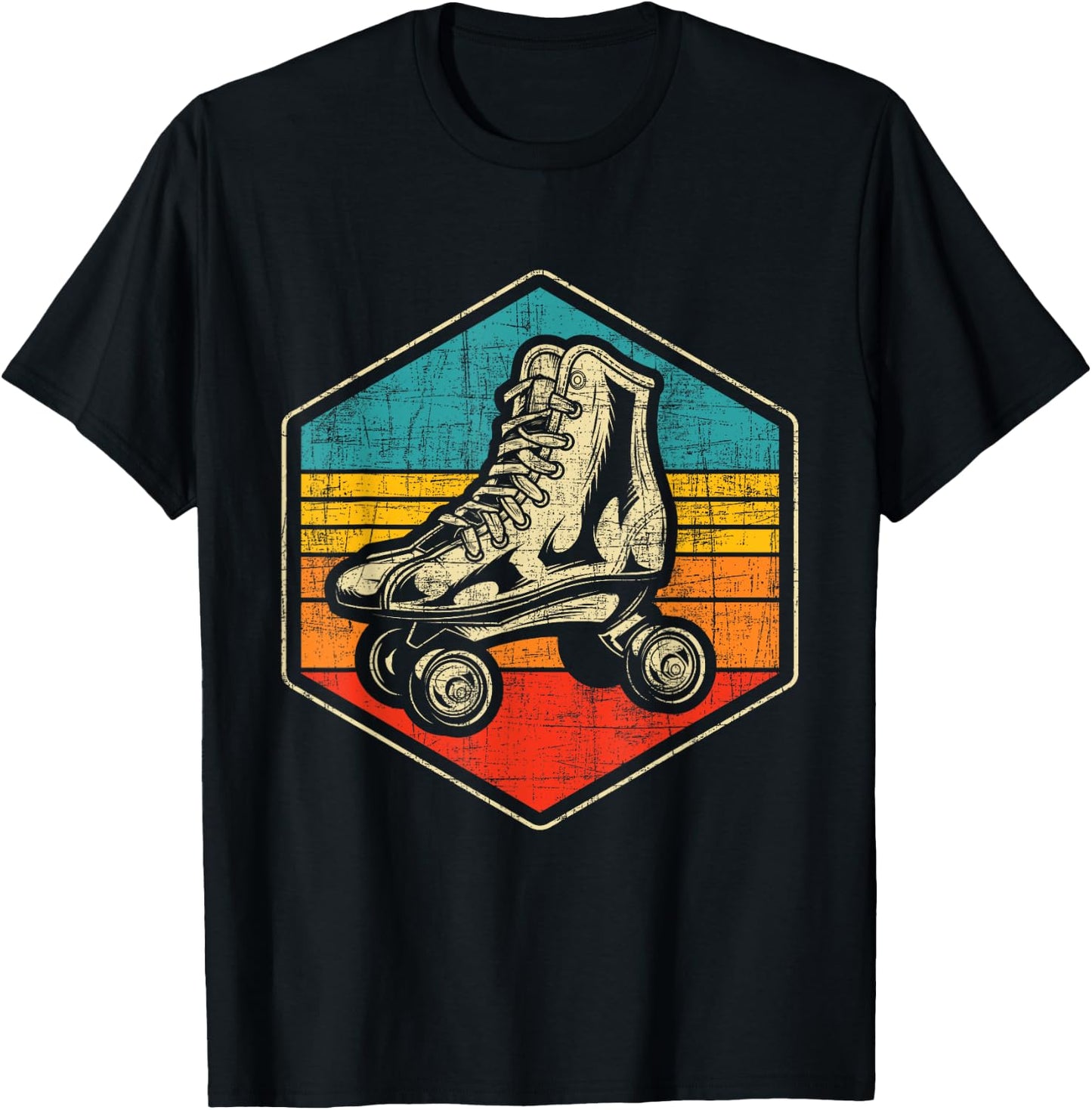Retro Vintage Roller Skating Enthusiast - Skaters Skates T-Shirt - T-Shirt | Black