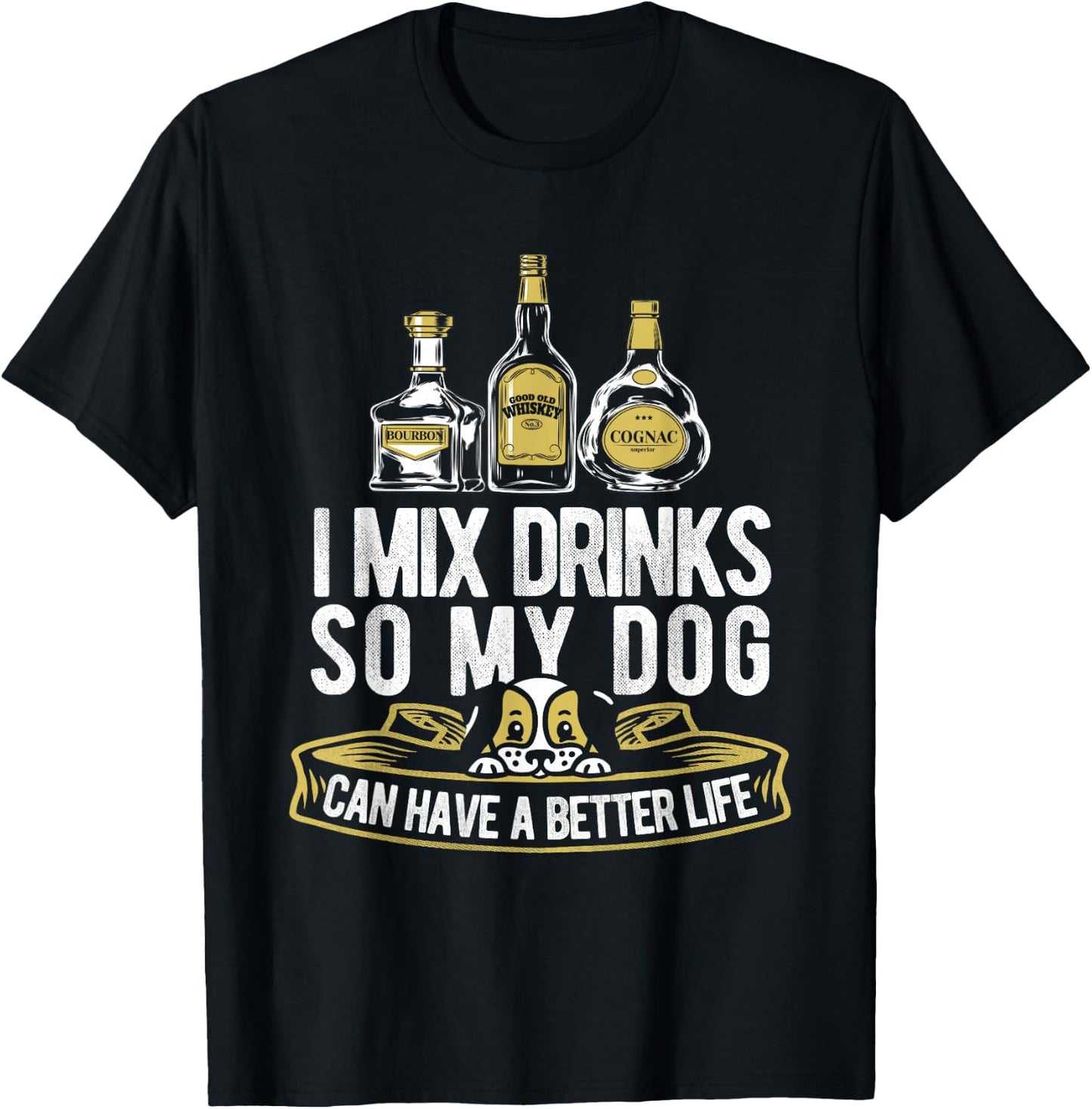 Bartending Dog Bartender - Mixologist Barkeeper Barman T-Shirt - T-Shirt | Black