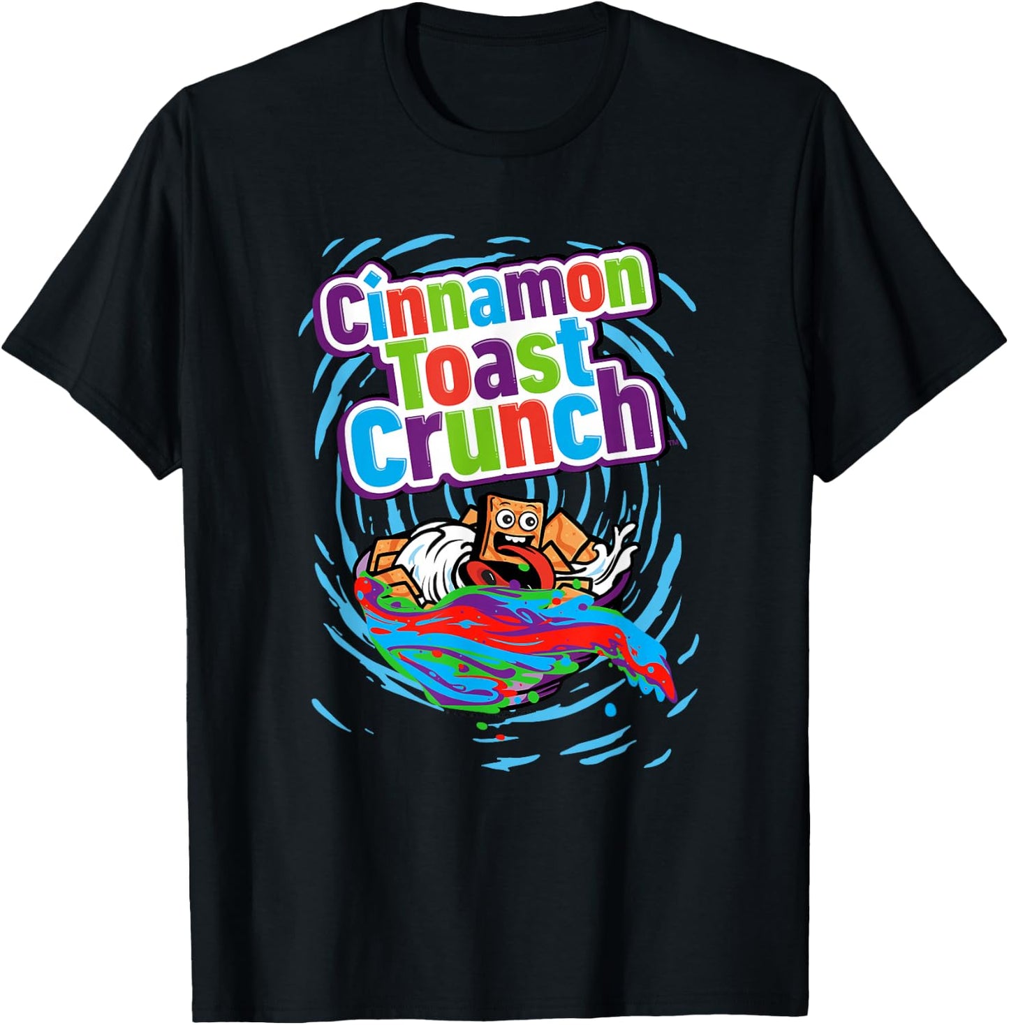 Cinnamon Toast Crunch Surfing Breakfast Cereal Color Logo T-Shirt - T-Shirt | Black