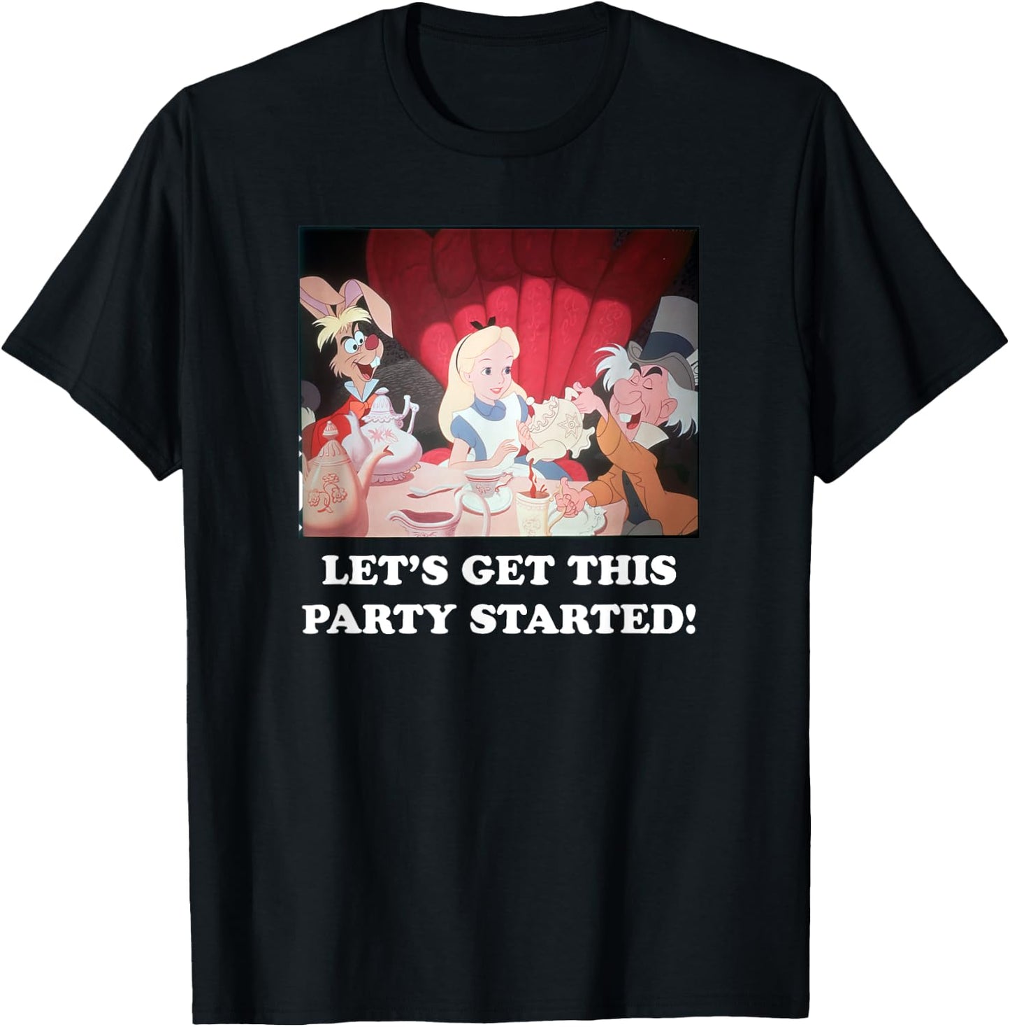 Disney Alice in Wonderland Mad Hatter Tea Party Panel T-Shirt - T-Shirt | Black