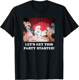 Disney Alice in Wonderland Mad Hatter Tea Party Panel T-Shirt - T-Shirt | Black