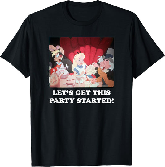 Disney Alice in Wonderland Mad Hatter Tea Party Panel T-Shirt - T-Shirt | Black