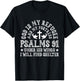 Psalms 91 Scripture Bible Verse Religious Catholic Christian T-Shirt - T-Shirt | Black