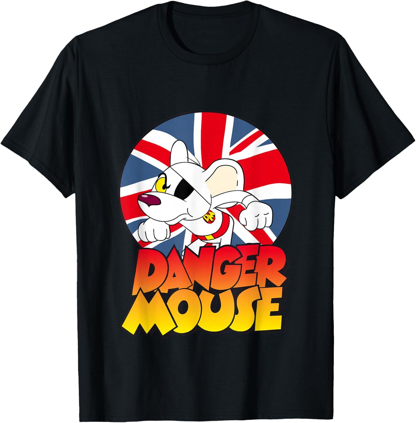 Danger Mouse Union Jack Circle T-Shirt - T-Shirt | Black
