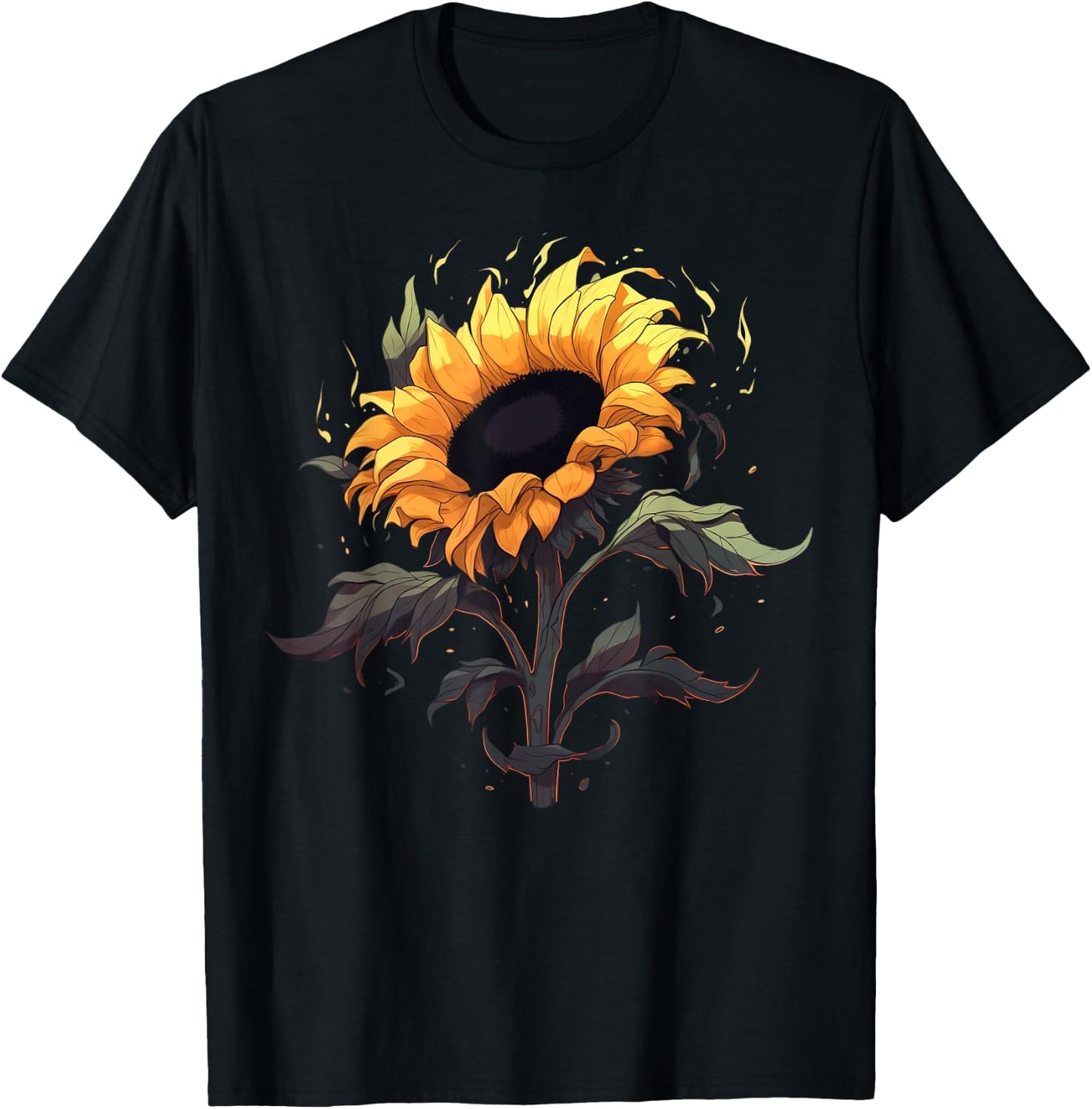 Summer Sunflower men and Sunflower T-Shirt - T-Shirt | Black