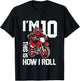 Kids Im 10 This Is How I Roll Dirt Bike 10th Birthday Party Boys T-Shirt - T-Shirt | Black