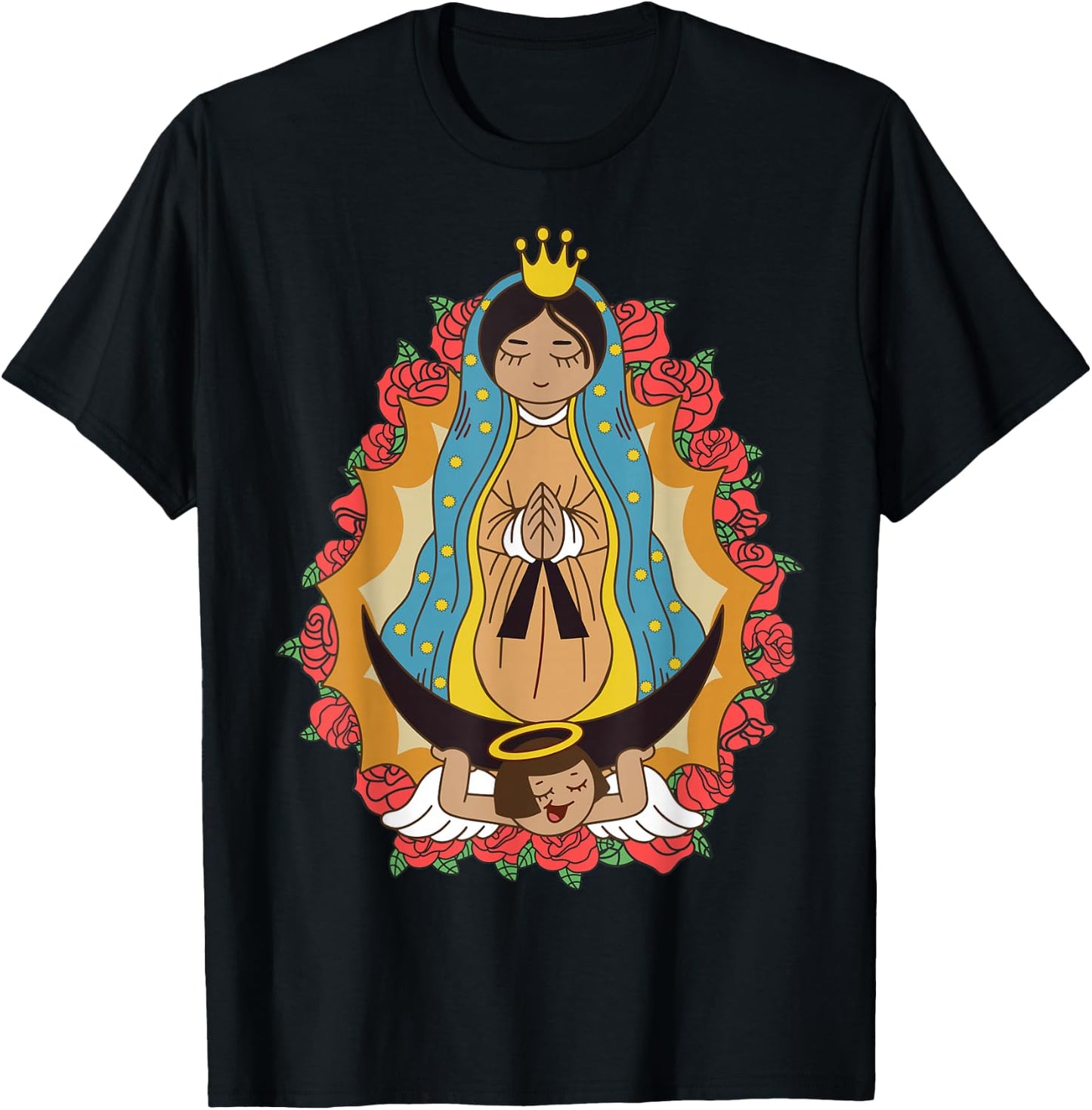 Cute Virgen de Guadalupe for Kids Women Our Lady Guadalupe T-Shirt - T-Shirt | Black