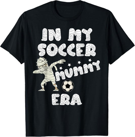 Halloween Soccer Mom Shirt,Spooky Mummy In My Soccer Mom Era T-Shirt - T-Shirt | Black