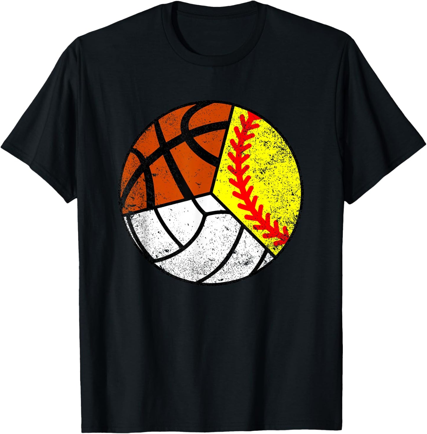 Softball Volleyball Basketball Player Funny Ball Sport T-Shirt - T-Shirt | Black