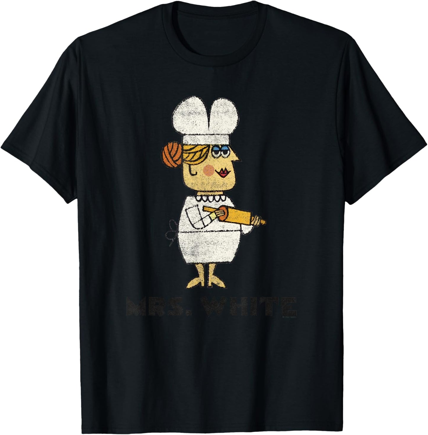 Clue Retro Mrs. White Portrait T-Shirt - T-Shirt | Black