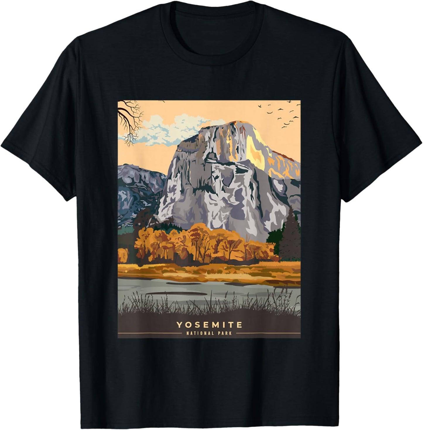 Yosemite National Park - Retro / Throwback Design - Classic T-Shirt - T-Shirt | Black