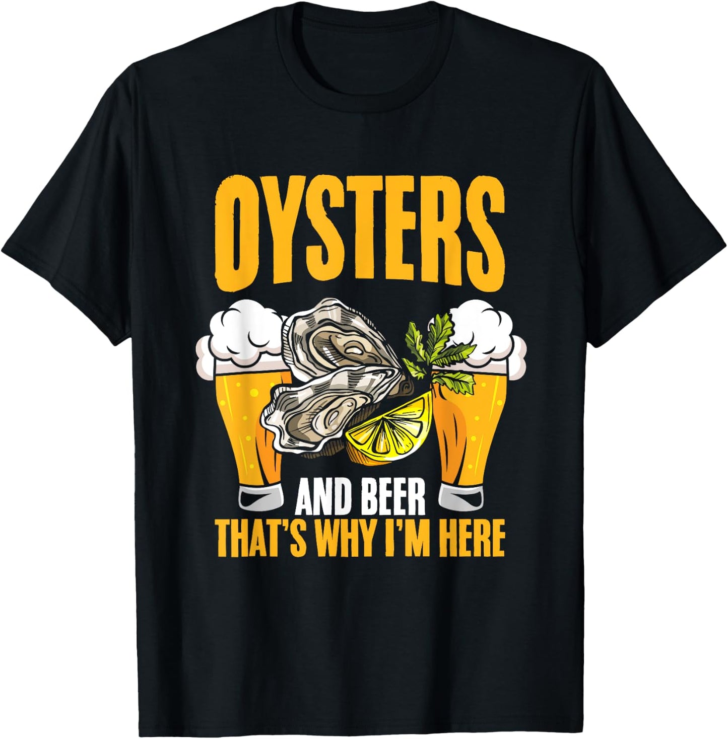 Oyster And Beer Oyster Shucker Seafood Shuck Oyster Shucking T-Shirt - T-Shirt | Black