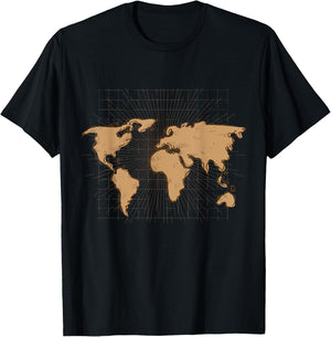 Travelling Traveler Country World Map T-Shirt - T-Shirt | Black