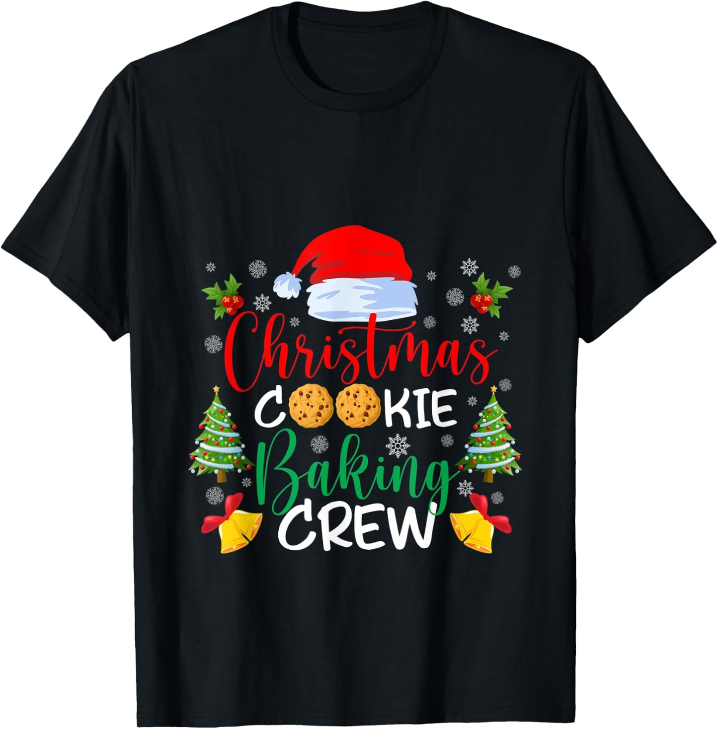 Christmas Cookie Baking Crew Funny christmas Holiday cookie T-Shirt - T-Shirt | Black