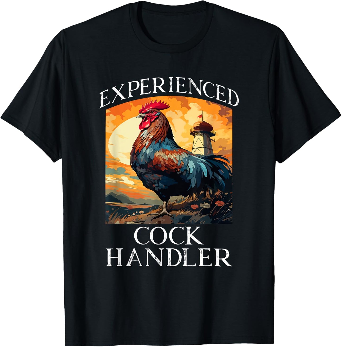 Experienced Cock Handler Funny Animal Saying T-Shirt - T-Shirt | Black