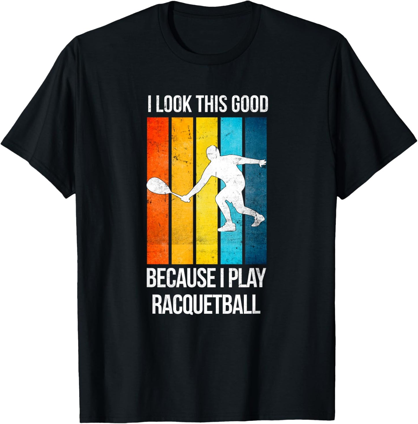 Funny Play Racquetball Game Player Coach Vintage Sport T-Shirt - T-Shirt | Black