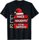 Nice Naughty It's My Birthday Christmas List Santa Claus T-Shirt - T-Shirt | Black