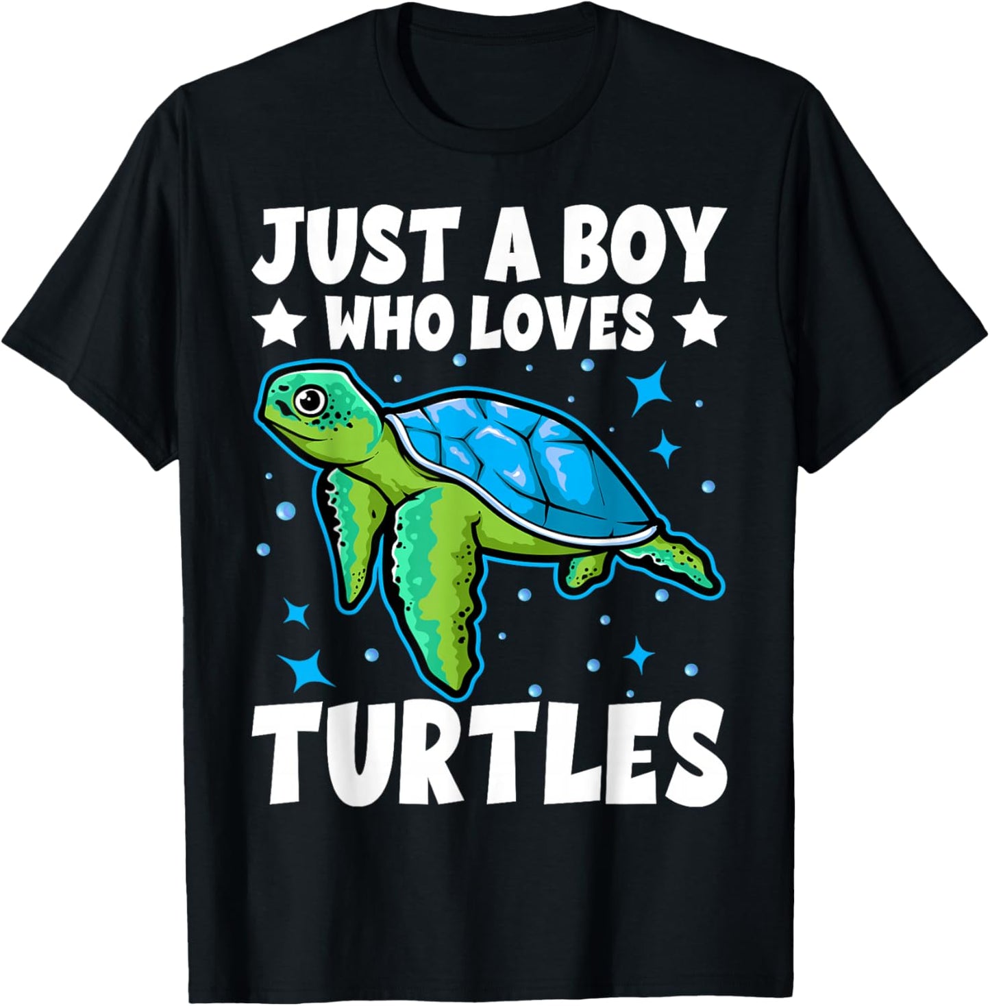 Just A Boy Who Loves Turtles Lover Gifts Sea Ocean Turtle T-Shirt - T-Shirt | Black