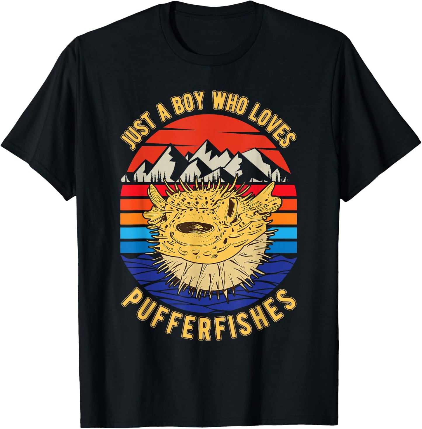 Just a boy who loves Pufferfishes Puffer Fish T-Shirt - T-Shirt | Black