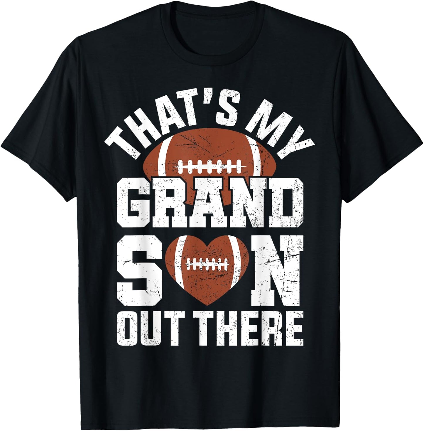 That's My Grandson Out There American Football Grandparents T-Shirt - T-Shirt | Black
