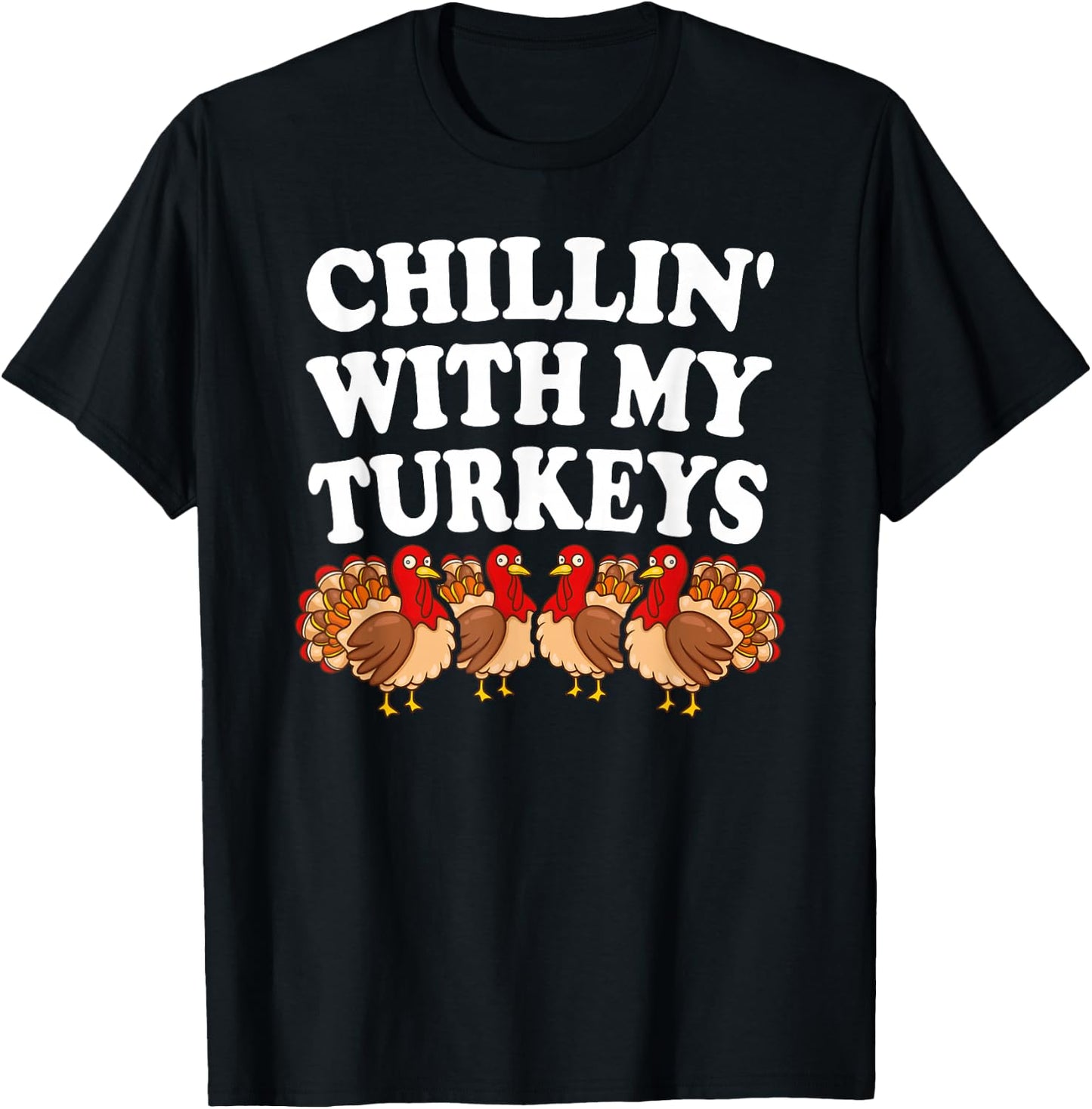 Turkeys Thanksgiving Pilgrim Holiday | & T-Shirt - T-Shirt | Black