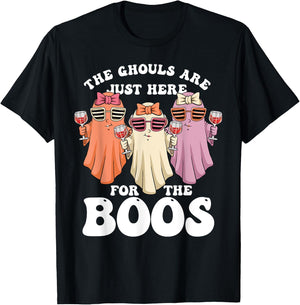Ghouls Just Here for the Boos Halloween Ghosts Women T-Shirt - T-Shirt | Black