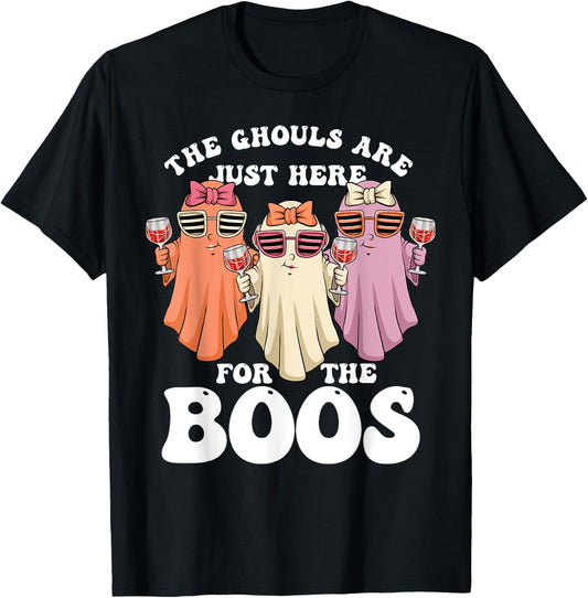 Ghouls Just Here for the Boos Halloween Ghosts Women T-Shirt - T-Shirt | Black